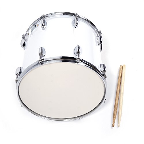 Festnight Snare Drum Kit 14" x 10" Professional Marching Snare Drum with Drum Stick Carrying Strap and Wrench Kit White