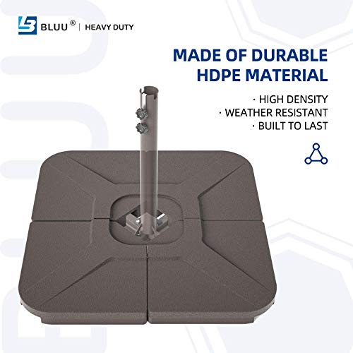 BLUU Compact Base 4 Pc 230 Lbs Water & Sand Filled Weighted Base Offset