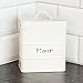 Harbour Housewares Industrial Flour Canister - Vintage Style Steel Kitchen Storage Caddy with Lid - Cream