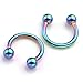 Jovivi 2pc 14G Stainless Steel Multi-functional Lip/Nose/Nipple/Eyebrown Captive Hoop Ring Barbell Tragus Cartilage Stud Earrings 3/8