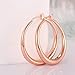 NIANPU Hot Fashion Women 18K Rose Gold Plate Smooth Hoop Earrings