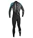 O'Neill Youth Reactor 3/2mm Back Zip Full Wetsuit, Black/Graphite/Turquoise, 14