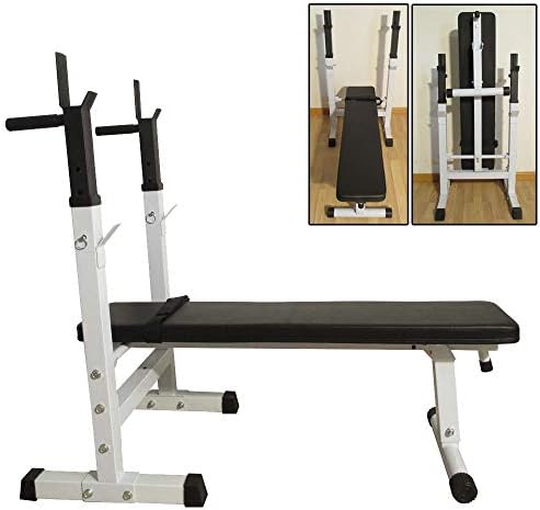 Weight Bench, Adjustable Weight Bench Folding Press Squat Rack Lifting Abdominal Bench Flat Lift Incline Board for Abdominal Crunch Sit Up Training Gym Home Office Fitness Workout