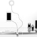 B-Land Cell Phone Holder with Selfie Ring Light for Live Stream, Flexible Mobile Phone Clip Holder Lazy Bracket Desk Lamp LED Light for Bedroom, Office, Kitchen, Bathroom (White)