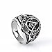 OAKKY Jewelry Mens Stainless Steel Domineering Vintage Freemason Masonic Rings, Black and Silver Size 12
