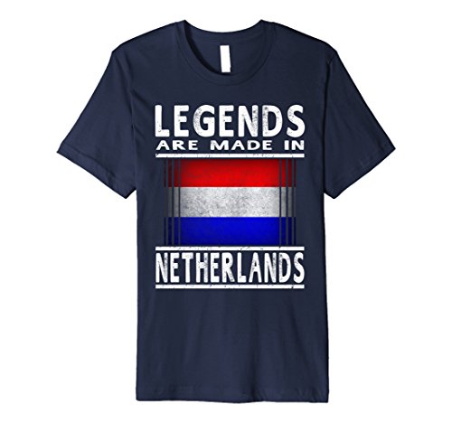 Mens Dutch Legends T-Shirt: Netherlands Flag Medium Navy