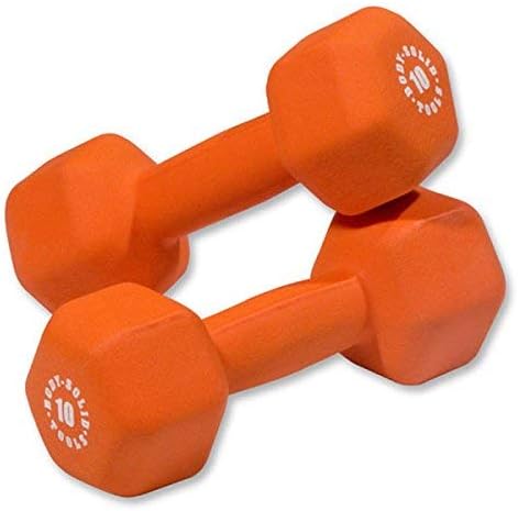 Body-Solid Tools Neoprene Dumbbell for Weight and Aerobic Strength Training, Pilates & Physical Therapy, Hand Weights for Men and Women, Commercial and Home Gym Free Weights Hex End Dumbbells