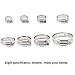 Glarks 65-Pieces 304 Stainless Steel Adjustable 8-44mm Range Worm Gear Hose Clamps Assortment Kit, Fuel Line Clamp for Water Pipe, Plumbing, Automotive and Mechanical Application