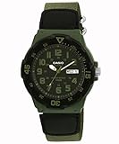 Casio Men's Core MRW200HB-3B Green Nylon Quartz Watch with Black Dial