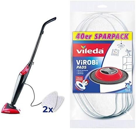 Amazon De Vileda Steam Dampfreiniger Fur Streifenfreie Und Hygienische Sauberkeit Entfernt 99 9 Der Bakterien Ohne Chemische Reinigungsmittel Virobi Slim Ersatz Staubpads 40er Pack
