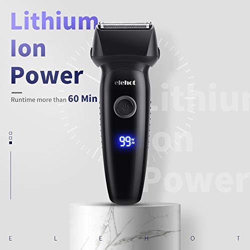 ELEHOT Electric Razor for Men Reachargeable Lithium-ion Electric Foil Shaver Cord & Cordless Use with Slide-Up Trimmer