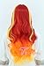 Topcosplay Womens Wigs Long Wave Devil Fire Wig Ombre Colorful Wigs Halloween Costume Cosplay Party Wig Red Orange Yellow