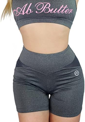 AB Butter Women's Scrunch Butt Lifting Power Flex High Waisted Booty Shorts