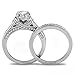 His and Hers Matching Bridal Set Stainless Steel CZ Wedding Rings Set + Free Sterling Silver Earrings - Wedding Rings for Women - CZ Ring Set - Engagement Rings for Women - Couples Rings