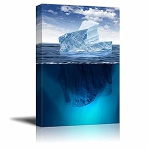 Canvas Prints Wall Art - Antarctic Iceberg in The Ocean Beautiful Polar Sea Background | Modern Wall Decor/Home Decoration Stretched Gallery Canvas- 12" x 18"