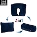 JML 3 in 1 Neck Convertible, Ultra Soft Head Support with Eye Mask and Earplugs for Business, Airplane, Home, 3 in 1 Travel Pillow, Navy