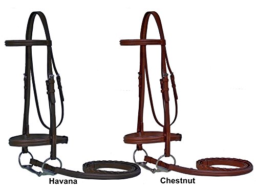Paris Tack Triple Stitched Heavy Duty Horse Bridle with Laced Reins for Warmblood or Oversize Horse - Thumbnail 5