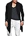 COOFANDY Men's Ruffle Shawl Collar Long Sleeves Cardigan (Small, Black)