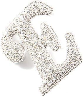 A-Z Initial - English Alphabet Letter Austrian Crystal Rhinestone Brooch Pin Fashion Multi Color, Gift for Her: Valentine's Day Mother's Day, Wedding, Bridal, Birthday, Anniversary, Christmas Gift (E)