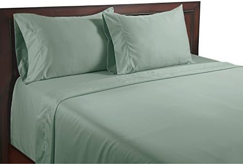 Color Sense Egyptian Cotton Silky Touch 400 Thread Count Sheet Set, Queen, Green
