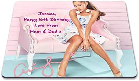 Ariana Grande 1 Personalised Gift Print Mouse Mat Autograph Computer Rest Mouse Mat Compatible with Laser and Optical Mice (With Personalised Message)
