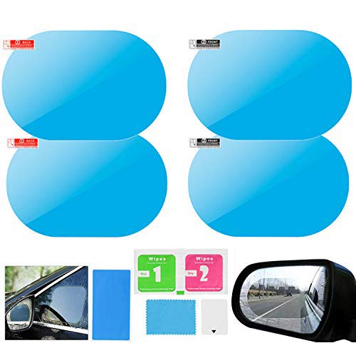 4pcs Car Rearview Mirror HD Rainproof Waterproof Film Nano Clear Protective Sticker for Car Mirrors and Side Windows 100 x 150mm