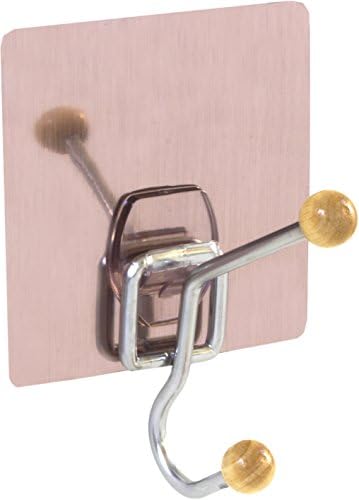 Stainless Steel Hook for Clothes, Coat, Towel, Purse, Backpack - 100% Adhere on Tile, Granite, Concrete Wall, Wood Panel, Door... Removable, No Drilling, No Residue (Champagne)