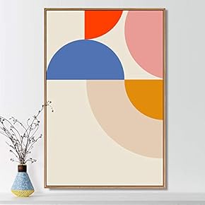 Framed Canvas Wall Art for Living Room, Bedroom Abstract Moon Series IV Canvas Prints for Home Decoration Ready to Hang - 16x24 inches