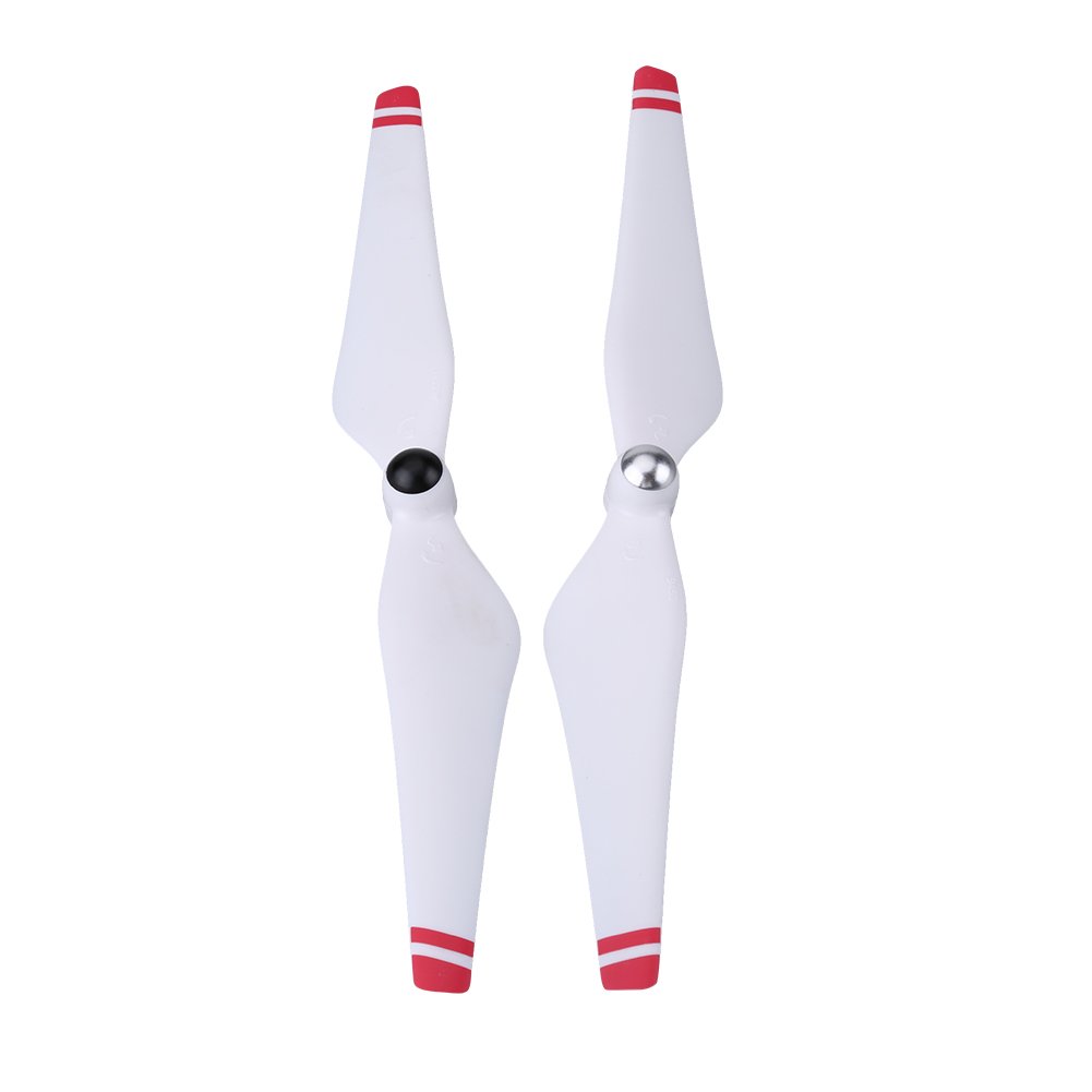2 Pairs RC Drone Propellers Blades, CW CCW Self-Locking Propellers Blades Quick Relaese Prop Blades Accessory for Phantom2/3 E300 RC Quadcopter(White + Red)