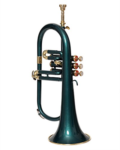 eMusicals Flugel Horn Bb Pitch With Free Hard Case And Mouthpiece, Green Lacquered - Thumbnail 2