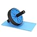 REEHUT Ab Wheels, Abs Roller Wheel for Core Exercise with Dual Wheels and Comfy Foam Handles - Easy Assembly, Great for Abdominal Workout with Knee Pad (Blue)