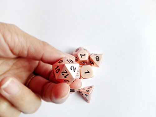 image for MicoYuan Metal Polyhedral Game Dice Set of Rose Gold 7pc Set for Dunge