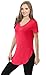Womens Basic Modal V Neck, Round Neck Cap Sleeve Made in USA Long T Shirt Top