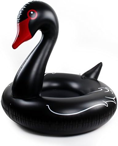 Eastro 4’ Wide Inflation Giant Black Swan Pool Float For Adults And Kids
