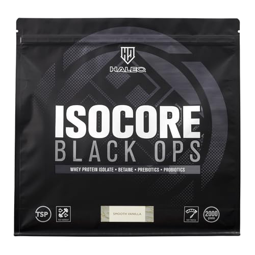 HALEO WPIプロテイン アイソコアブラックオプス 食物繊維 有胞子性乳酸菌配合 人工甘味料不使用 2kg スムースバニラ風味商品画像