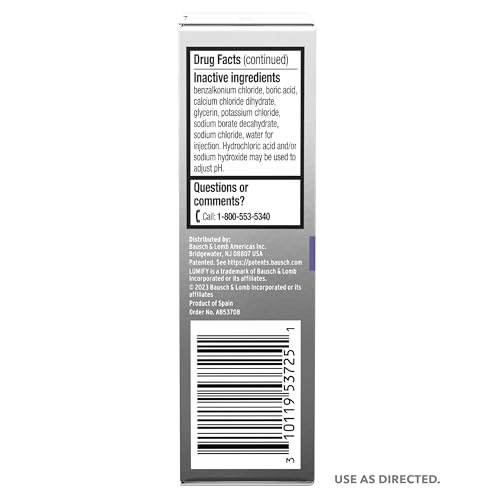 LUMIFY Eye Drops for Red Eyes, Redness Reliever for Brighter Looking Eyes, Works in 1 Minute & Lasts Up to 8 Hours, Eye Drops, 0.25 Fl Oz (7.5mL)