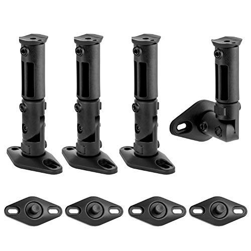 Mount-it! MI-SB204 Universal Satellite Speaker Mounts/Brackets for Walls and Ceilings, Black