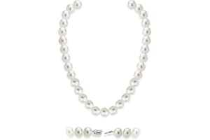 HUWODY Round White Simulated Shell Pearl Necklace Pearl Choker Necklace Jewelry for Women