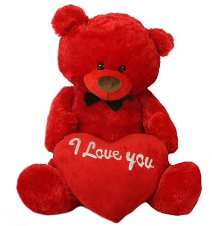 red teddy bear with heart