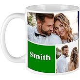 Custom Mug - Personalized Coffee Mug - Custom Cup with Pictures, Names, Text, Photos, Logos - 11, 15, and 20 oz with Color Options (Celebrate (5 Images))