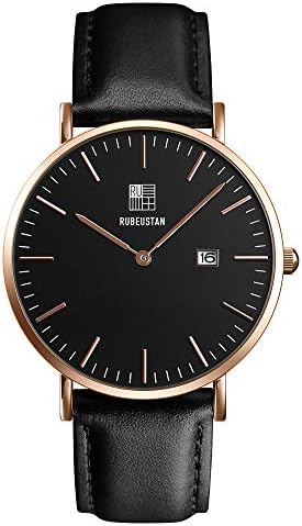RUBEUSTAN [Amazon限定ブランド] 腕時計 レディース 時計 女性 シンプル (ブラック&カレンダー)