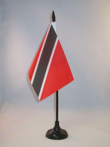 AZ FLAG, Trinidad and Tobago Table Flag 4'' x 6'', Trinidadian Office Mini Banner 100% Polyester 15 x 10 cm