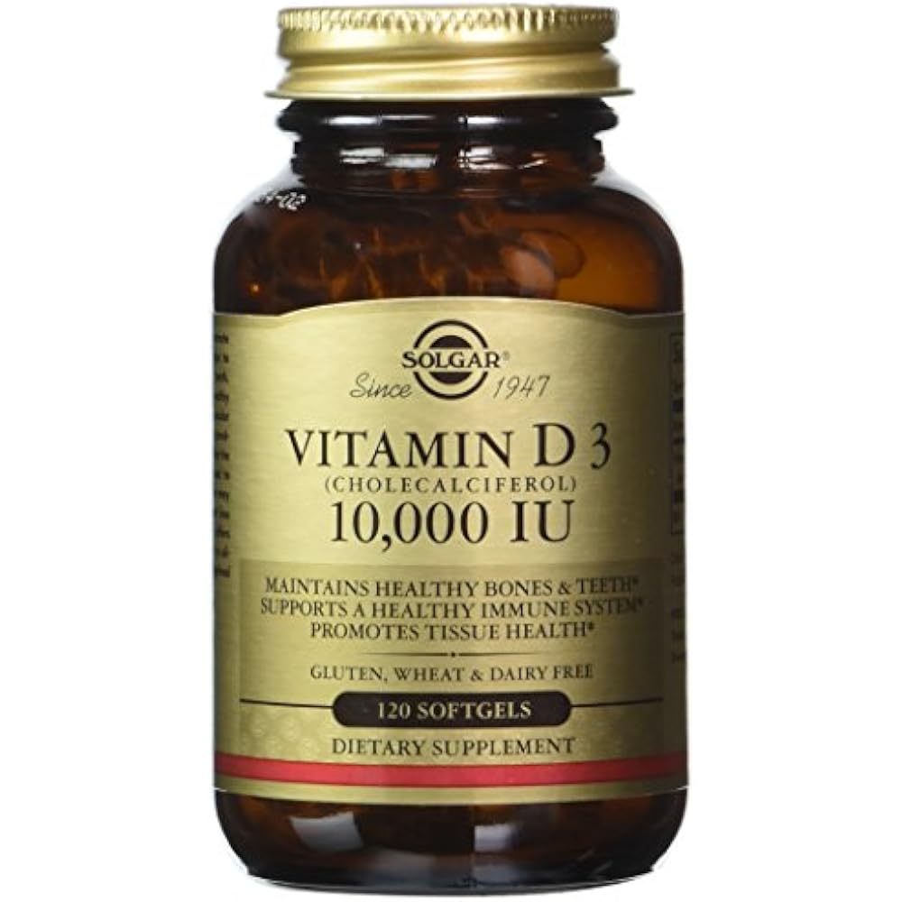 Solgar Vitamin D3 Cholecalciferol 10000 IU Supplement Bone Teeth 120