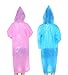 CDOFFICE 2 Pack Children Rain Ponchos Portable Reusable Raincoats for 6-12 Years Old (Blue+Pink)