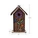 Topadorn Wooden Birdhouse Carved Floral Bird House for Outdoor Yard Garden Porch Patio Country Decor,Brown Hanging Bird House