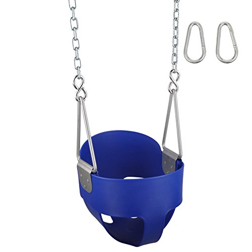 Swing Set Stuff HIghback Full Bucket (Blue) with Chains and Hooks and SSS Logo Sticker