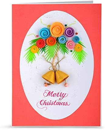 Swapnil Arts Handmade 3D Paper Quilling Merry Christmas Greeting Card