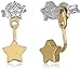 Fossil Sterling Silver Star Earrings Jacket