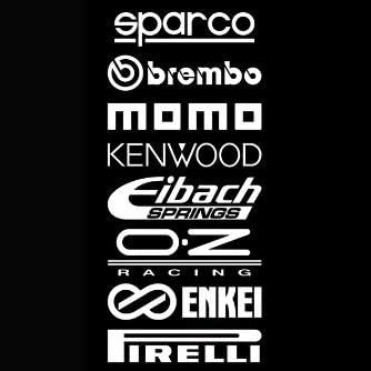 Amazon 8個の車のドアステッカーセットステッカーカーキットスポンサーテクニカル反射ステッカー防水レーシングデコレーションステッカー 8pcs Car Stickers Set White ステッカー デカール 車 バイク