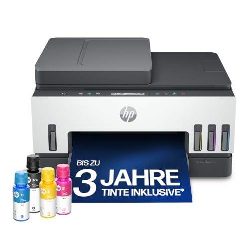 HP Smart Tank 7305 Multifunktionsdrucker (Drucker, Scanner, Kopierer, ADF, WLAN, LAN, AirPrint, Duplex, inklusive Tinte für bis zu 3 Jahre drucken)